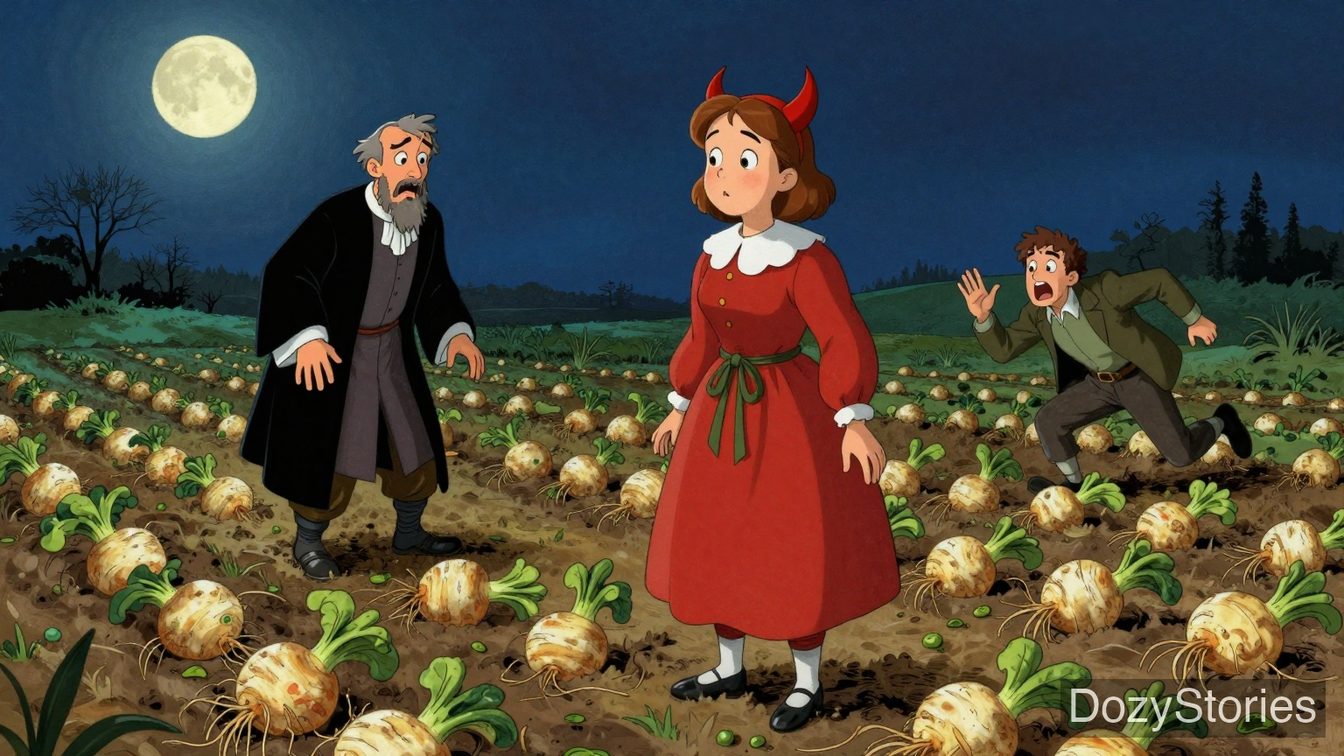 Frederick and Catherine - Catherine cuts her clothes to pieces, then pulls turnips in the pastor's field with a loud voice - Scene Illustration 5