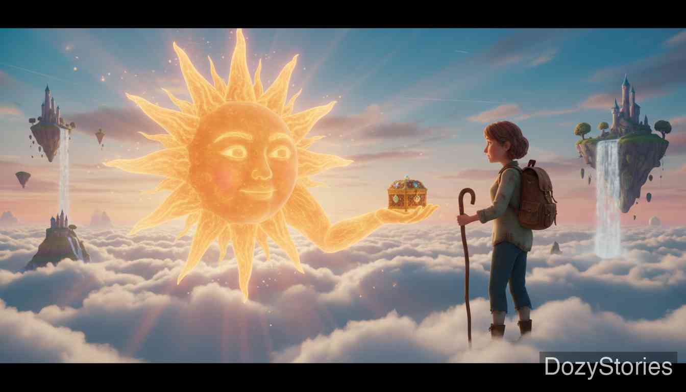 The Singing, Springing Lark - As the seven years draw to a close, the trail suddenly breaks. The wife asks the Sun, the Moon, and the Winds for help, receives magic gifts, and learns that her husband is fighting a dragon at the Red Sea. - Scene Illustration 3