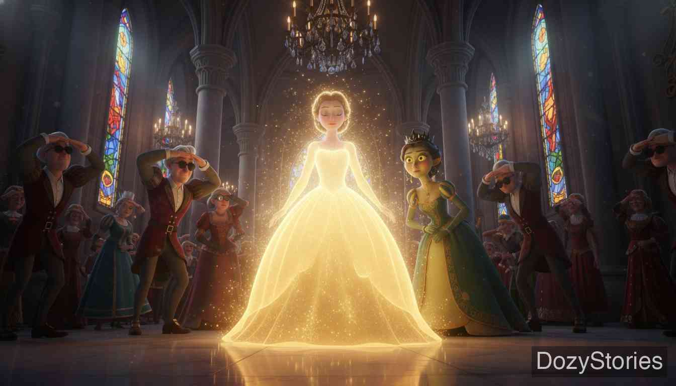 The Singing, Springing Lark - The wife helps the lion beat the dragon with the reed, but the freed dragon-princess seizes the prince and flees on the griffin. The wife follows them to a castle and puts on the brilliant dress from the Sun's casket. - Scene Illustration 4
