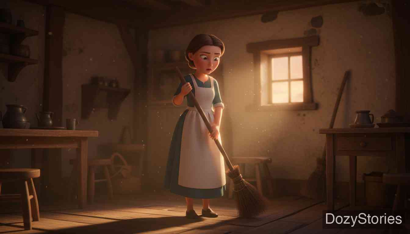 The Elves and the Servant Girl - Back home, she is shocked to find that seven years have passed in the human world. - Scene Illustration 5