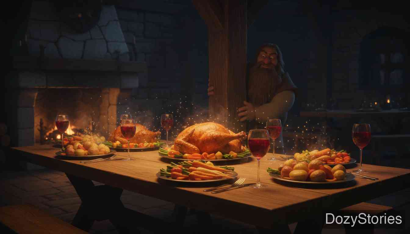 The Wishing-Table, the Gold-Ass, and the Cudgel in the Sack - The tailor sees through the goat's lies and drives it away; the eldest son brings home a magic table, but a greedy innkeeper swaps it for an old one. - Scene Illustration 2